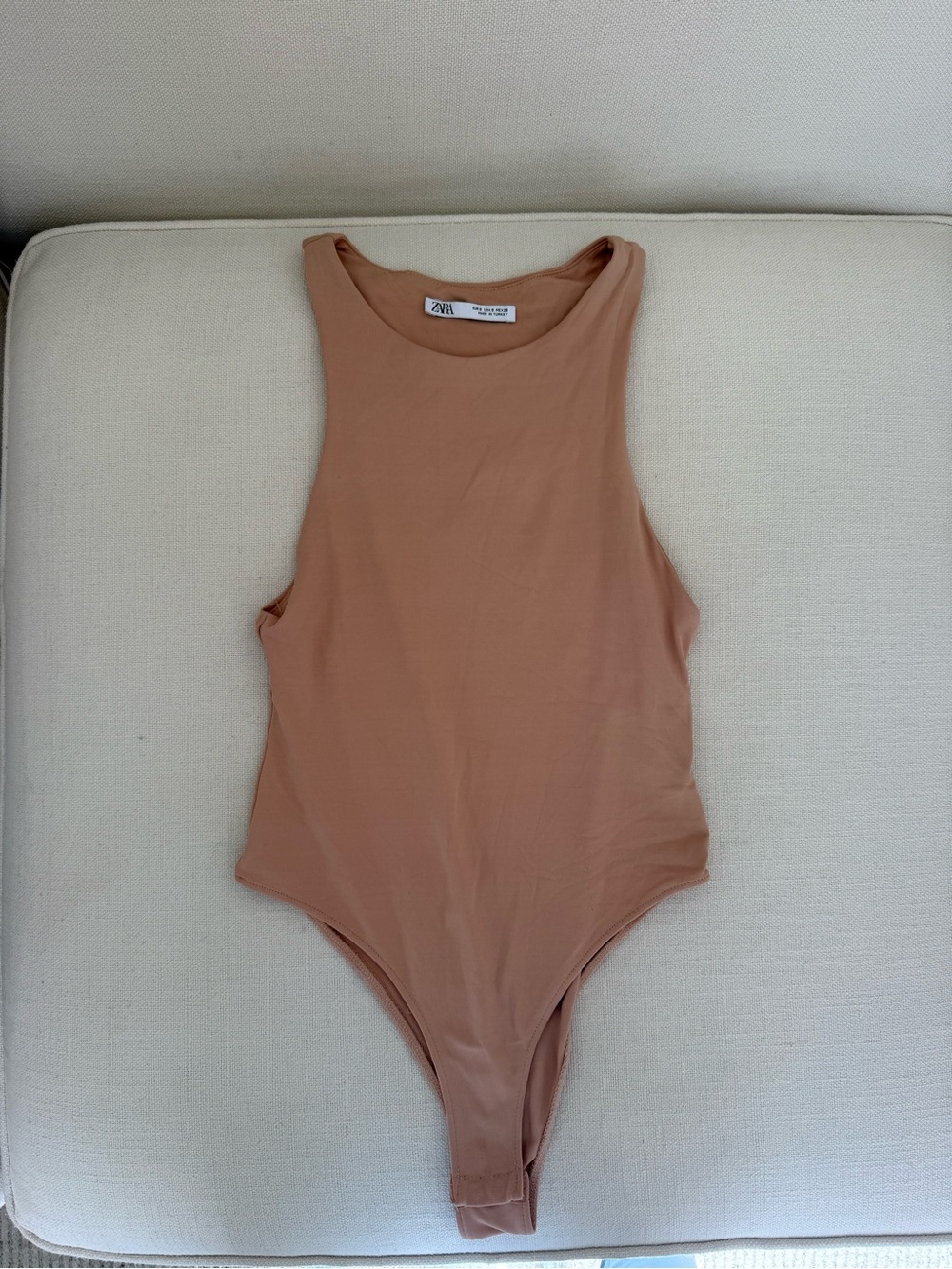 Zara Sleeveless Bodysuit in Mauve Tan